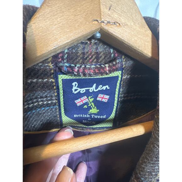 Boden British tweed wool blazer plaid women’s 8 - Picture 2 of 9